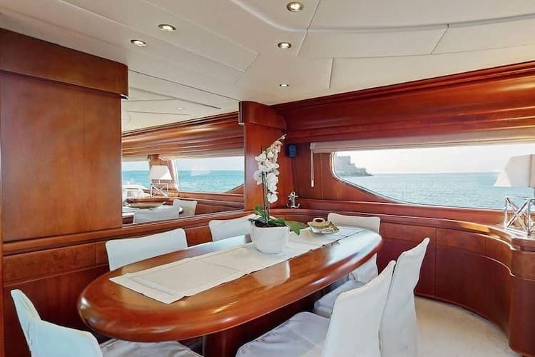 luxury yacht dining, Athens rent yacht, Greece yachting