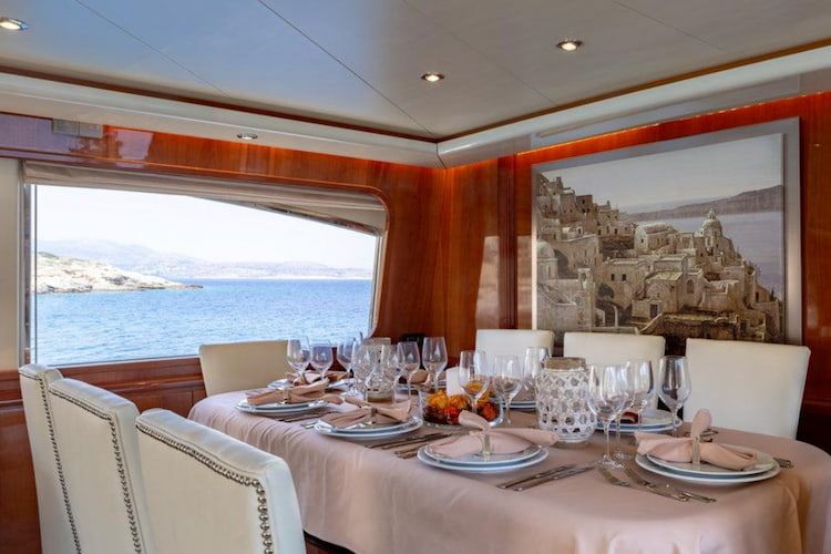 yacht dining, Athens yachts, private yacht vacations Greece