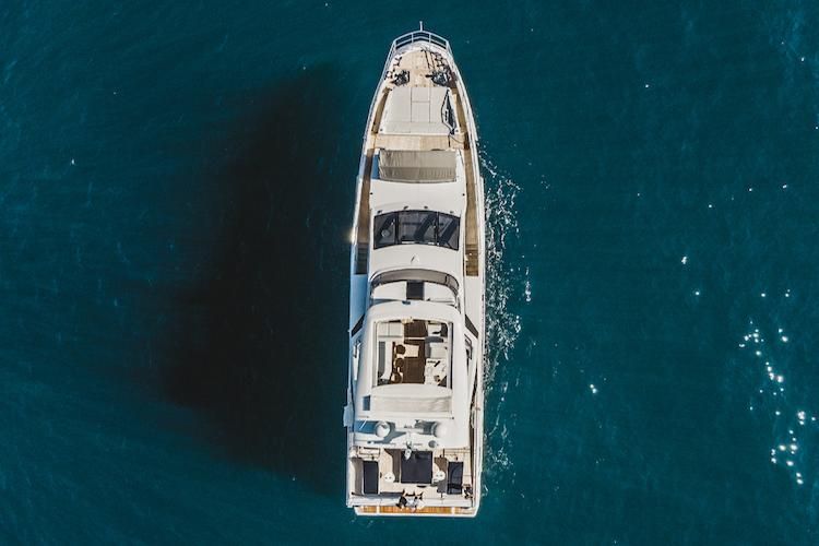 yacht upper view, private yacht rental Athens, Greece yachting