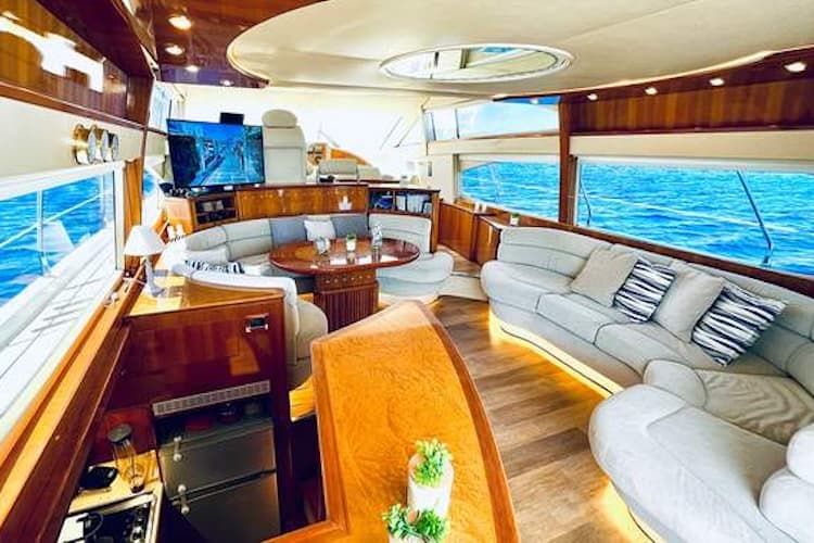 private salon, yacht rental Cyclades Islands, Greek Islands