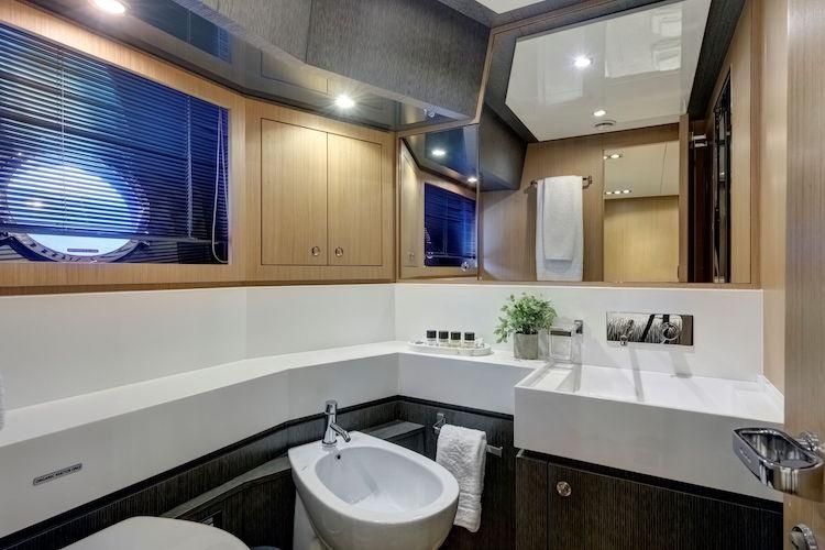 yacht bathroom, luxury yacht rental, Athens yachts